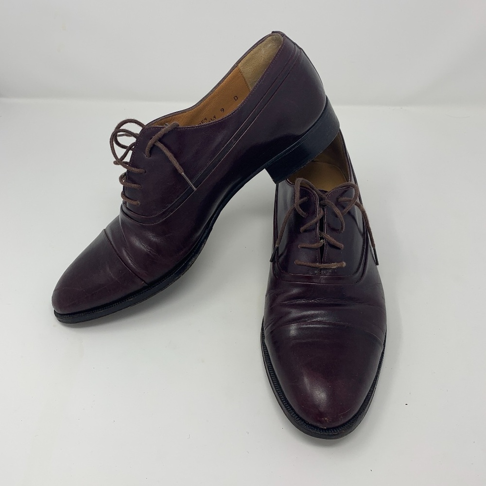 Bally's burgundy toe cap dress shoe
